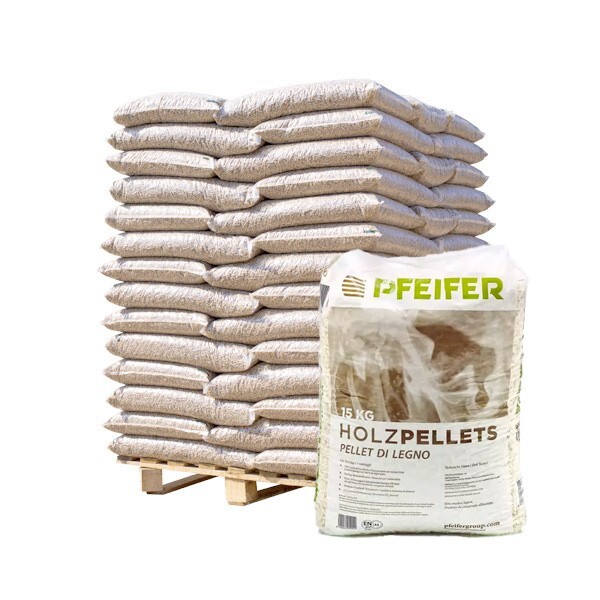 pellet di abete austriaco certificato pfeifer 15 kg bancale 66 sacchi