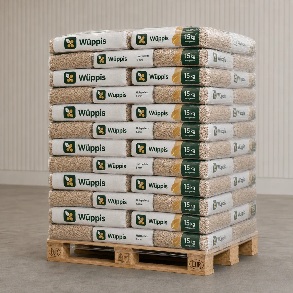Home pellet di legno enplus a1 6 mm – pallet 990 kg (66 × 15 kg)